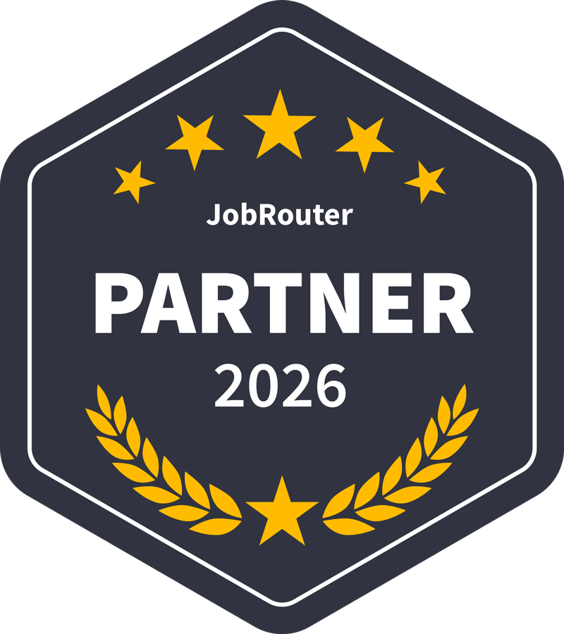 Logo JobRouter Zertifizierter Partner 2026